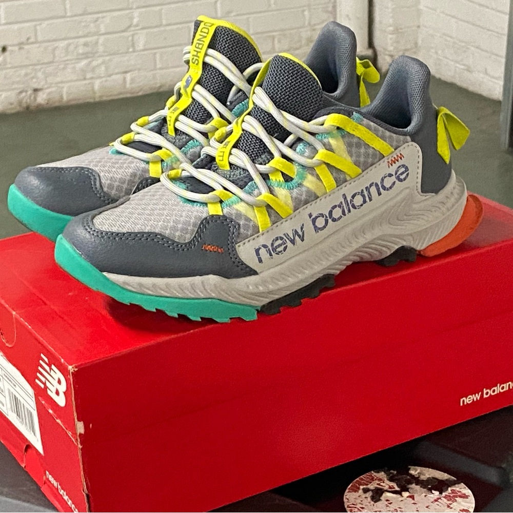 New Balance Kids Sneakers - Gray, Teal, and Yellow